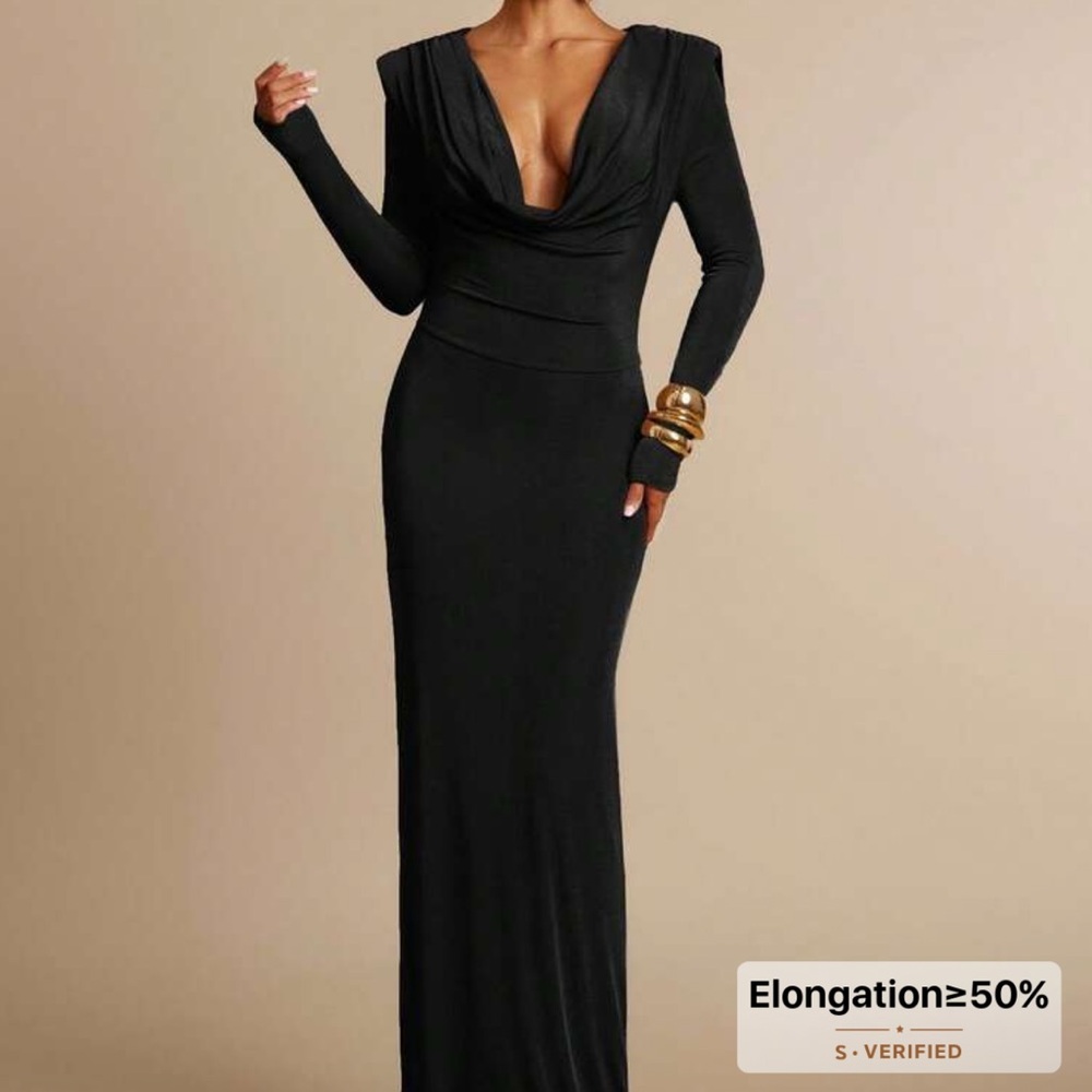 Elegant Black Long Sleeve Dress